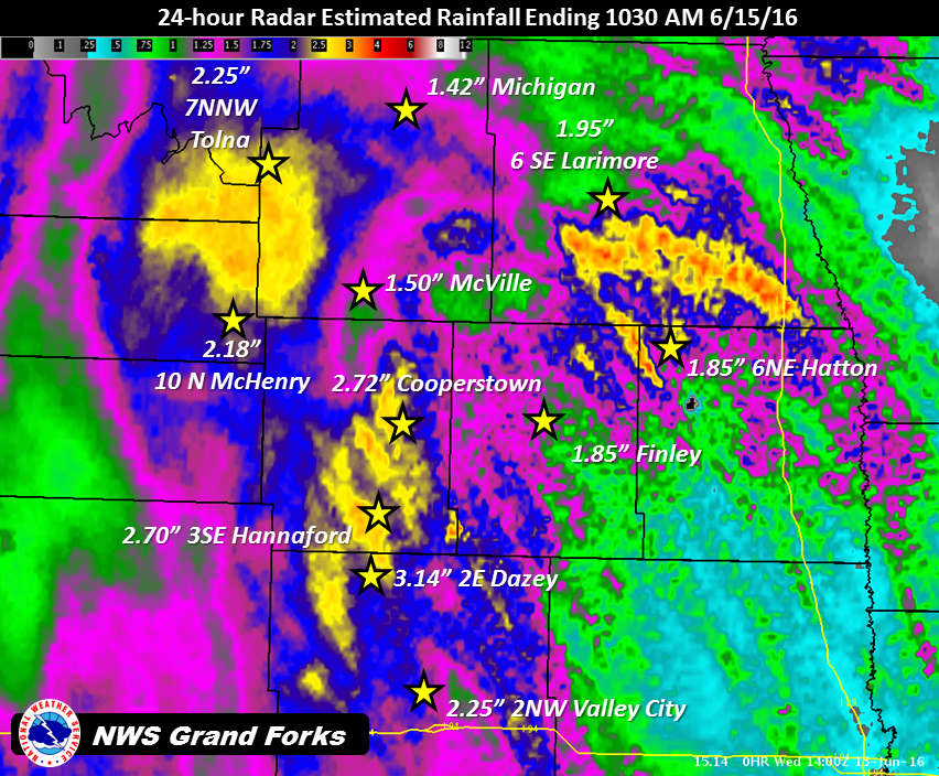 Rainfall Summary from June 14th/15th